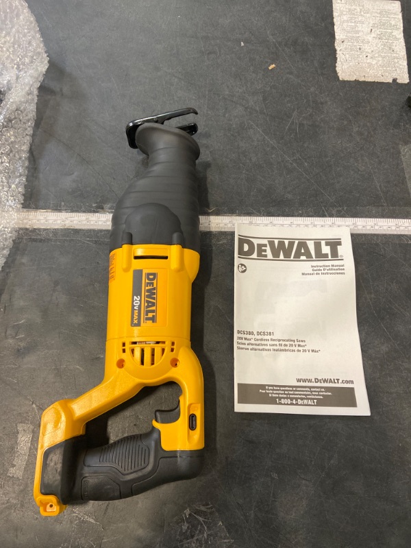 Photo 2 of DEWALT DCS381R 20 Volt MAX Li-Ion Cordless Reciprocating Saw Tool Only