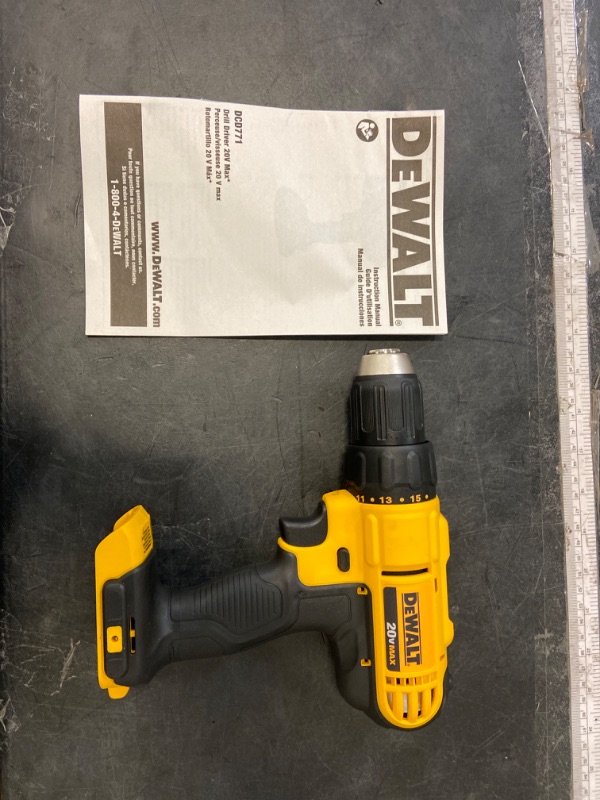 Photo 2 of Dewalt DCD771B 20V MAX Cordless Lithium-Ion 1/2 inch Compact Drill Driver - Bare Tool
