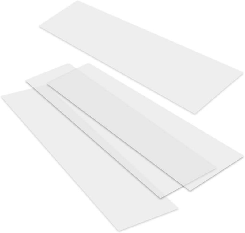 Photo 1 of Industrial Shelf Liner for Wire Shelving - Heavy-Duty Plastic Storage Rack Liners for Shelves, Clear, Rack Size 48x24x78-Inch, (Liner Size 23.5x47.5) 4 Pack Non-Adhesive, Waterproof, Cut-to-Size
