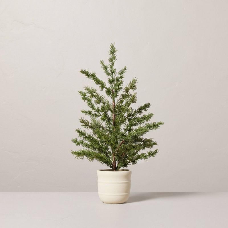 Photo 1 of 20" Faux Spruce Christmas Tree in Ceramic Pot - Hearth & Hand™ with Magnolia
