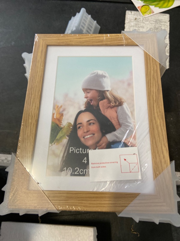 Photo 2 of EYMPEU 4x6 Picture Frames Oak Wood Grain Wood Set of 15, Display Multi 4x6 Photos with Mat , Bulk Matted 4x6 Frames for Wall or Table Top
