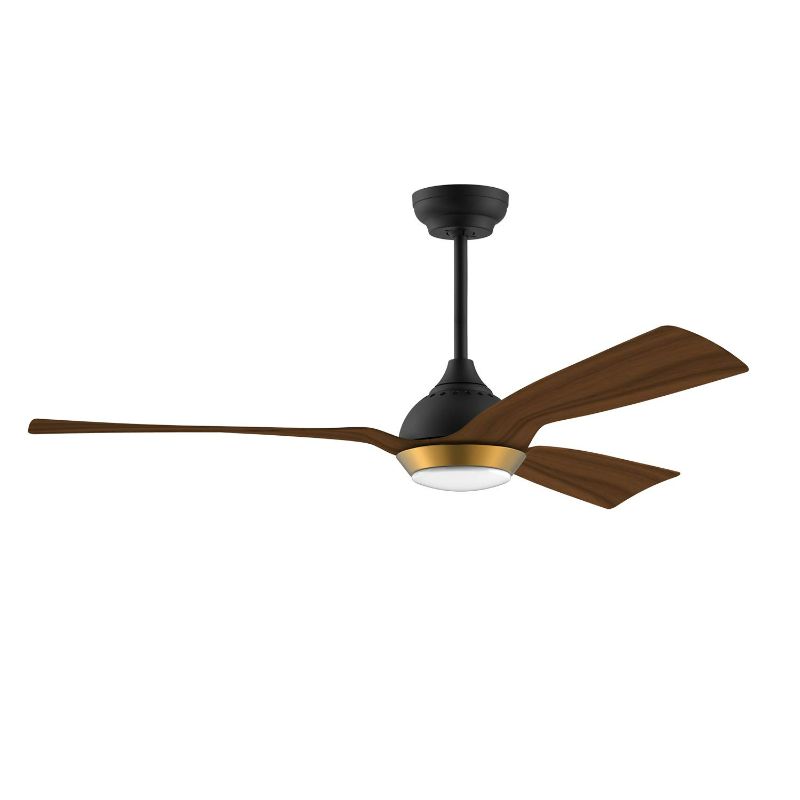 Photo 1 of Reiga 52" DC Motor Gold Ceiling Fan with Dimmable Led Light Suit for Kitchen, Patio, Living Room and Bedroom, 6-speed, Timer, Remote App Alexa Google Home Control Gold Black, 52'' with 3 Blades NEW 