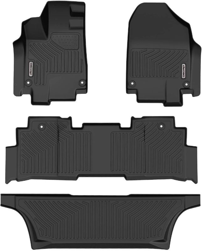 Photo 1 of OEDRO Floor Mats Fit for 2018-2023 2024 Honda Odyssey, All Weather Protection Car Mats TPE Accessories Custom Fit Floor Liner for Odyssey,1st & 2nd Rows, Black
