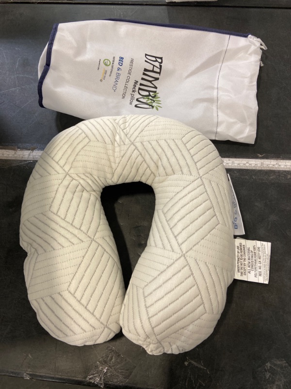 Photo 2 of Bed & Brand Premium Super-Soft Bamboo Neck/Travel Pillow, U Shape, Memory Foam Filling