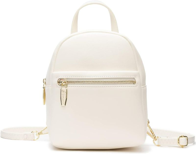 Photo 1 of Mini Backpack Purse for Girls Teenager Cute Leather Backpack Women Small Shoulder Bag Handbags Beige
