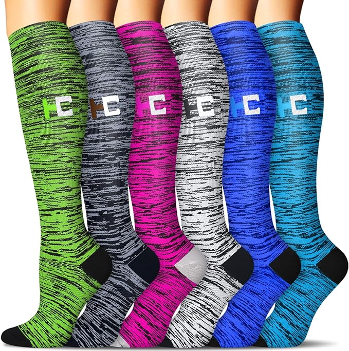 Photo 1 of L/XL 6 Pairs Compression Socks for Women & Men Circulation - Best Support for Nurses,Running,Athletic,Sports
