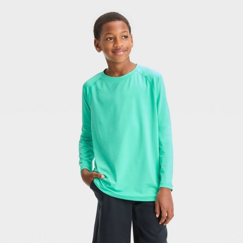 Photo 1 of Medium Boys' Long Sleeve UPF Shirt - All in Motion™ Light Teal Green 
