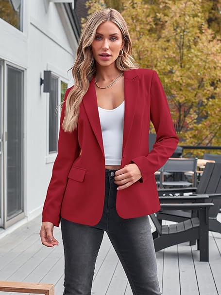 Photo 1 of XL AUTOMET Womens Bussiness Casual Blazers Open Front Long Sleeve Work Office Blazer Jacket Spring Fashion 2024
