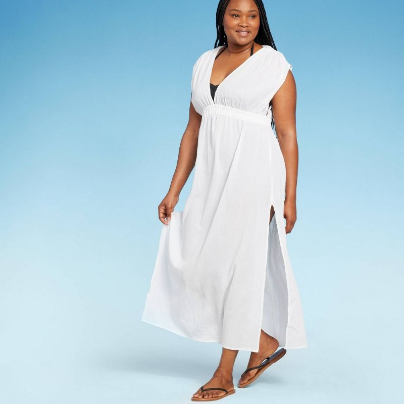 Photo 1 of Large Women's Side-Slit Maxi Cover up Dress - Kona Sol™