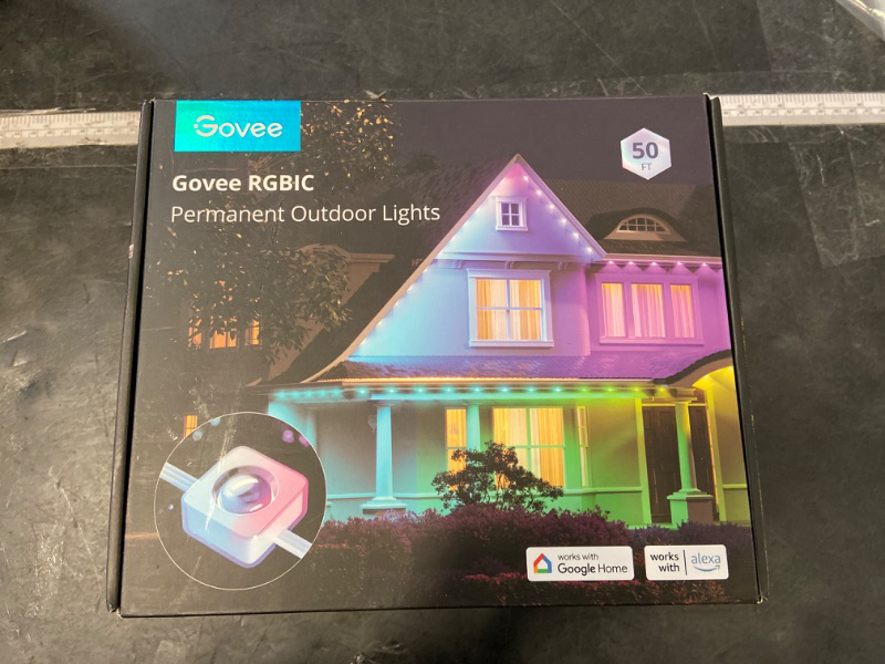 Photo 2 of Govee Permanent Outdoor Lights, Smart RGBIC Outdoor Lights with 75 Scene Modes, 50ft with 36 LED Eaves Lights IP67 Waterproof for Valentines Day Decorations, Party, Work with Alexa, Google Assistant
