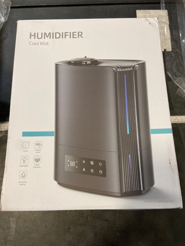 Photo 1 of Humidifiers for Bedroom, 6L Top Fill Cool Mist Humidifiers for Large Room for Plants,TABYIK Air humidifier with Humidistat and Timer, with Essential Oil Diffuser Quiet for Home Black
