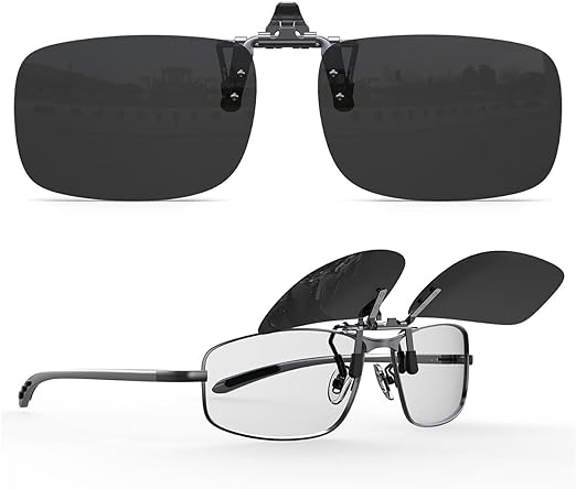 Photo 1 of Polarized Flip up Clip on Sunglasses over Prescription Glasses for Men Women,Lightweight,Anti-Glare, UV400 Protection