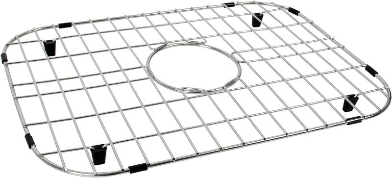 Photo 1 of Kitchen Sink Grid and Sink Bottom Grid, Sink Protector for Kitchen Sink Stainless Steel 19 1/16" x 13 3/4" with Center Drain Hole for Single Sink Bowl
