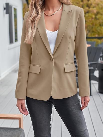 Photo 1 of Medium AUTOMET Womens Bussiness Casual Blazers Open Front Long Sleeve Work Office Blazer Jacket Spring Fashion 2024
