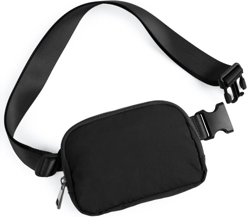 Photo 1 of Unisex Mini Belt Bag with Adjustable Strap Small Fanny Pack for Workout Running Traveling Hiking, Black