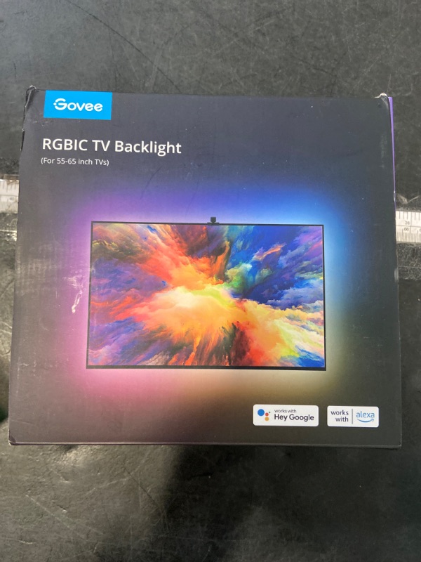 Photo 2 of Govee Envisual TV LED Backlight with Camera, RGBIC Wi-Fi TV Backlights for 55-65 inch TVs, Works with Alexa & Google Assistant, App Control, Music Sync Lights, H6199
