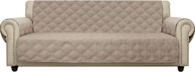 Photo 1 of CHHKON Sofa Cover 100% Waterproof Non-Slip Quilted Furniture Protector Sofa Slipcover for Children, Pets for Leather Couch (Beige, 78")
