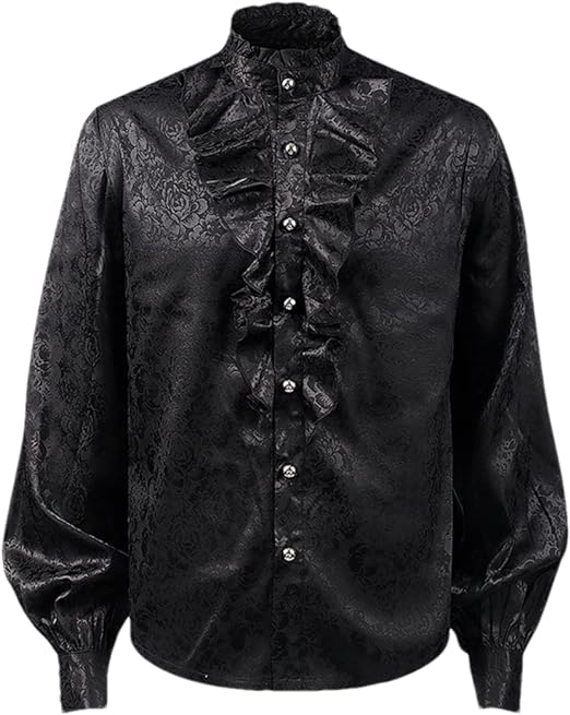 Photo 1 of Large Vintage Ruffled Mens Shirts Cosplay Costume Halloween Steampunk Gothic Shirt


