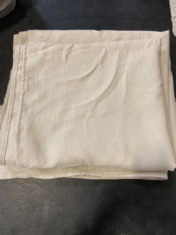 Photo 2 of 9.5"x4.5" Light Beige Rectangle Tablecloth Faux Linen Table Cover Washable Table Cloth for Dining Parties Wedding Kitchen Restaurant *Edges are Different than photo* 