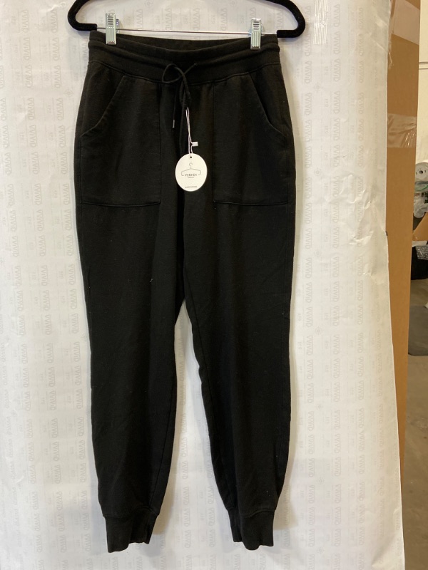 Photo 2 of Size Small - Women's Solid Print French Terry Jogger Pants Black