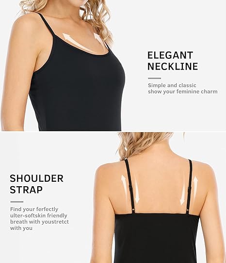 Photo 2 of XL Air Curvey 2?4 Piece Women's Camisole Tops Basic Undershirts Camisoles Adjustable Spaghetti Strap Tank Top
