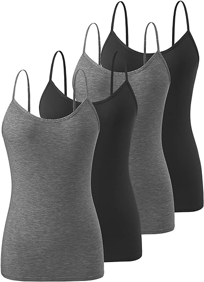 Photo 1 of XL Air Curvey 2?4 Piece Women's Camisole Tops Basic Undershirts Camisoles Adjustable Spaghetti Strap Tank Top
