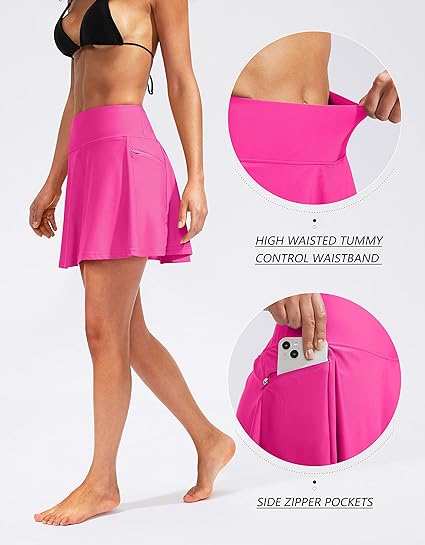 Photo 2 of XL Women's High Waisted Swim Skirt with Zipper Pockets Tummy Control Bathing Suit Swimsuit Tankini Bottoms