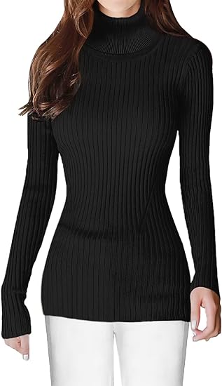 Photo 1 of XS v28 Turtleneck Ribbed Sweaters for Women Cute Sexy Knitted Warm Fitted Sweater
