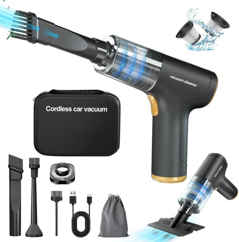 Photo 1 of 9000PA Cordless Rechargeable Car Vacuum Cleaner with Compressed Air Duster - For Car, Office, Home Cleaning