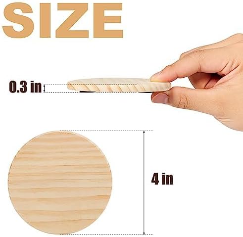 Photo 1 of 6Pcs Unfinished Wood Coasters-4" Unfinished Natural Wood Slices for Crafts Round with Non-Slip Silicon and Holder for Wedding Decoration/Blank Coasters Wood Kit DIY Drawing Painting Wood Engraving