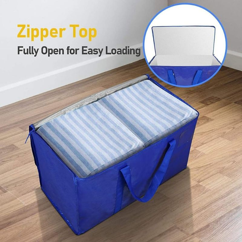 Photo 1 of Tarp, Extra Large Moving Bag with Zipper and Carrying Handle, Heavy-Duty Storage Tote for Space Saving Moving Storage