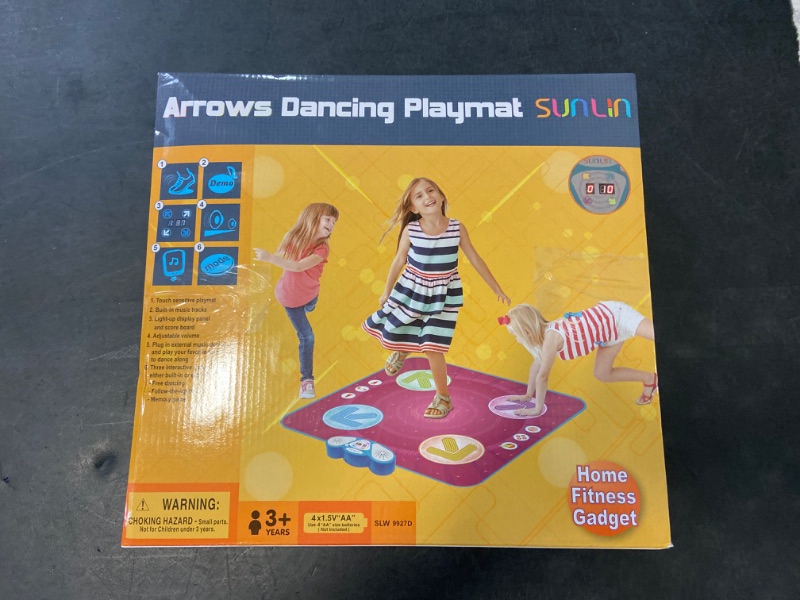 Photo 2 of SUNLIN Dance Mat - Dance Mixer Rhythm Step Play Mat - Dance Game Toy Gift for Kids Girls Boys - Dance Pad with LED Lights, Adjustable Volume, Built-in Music, 3 Challenge Levels (3-12 Years Old)