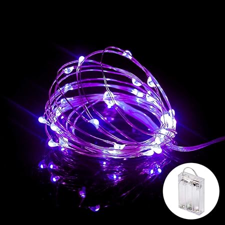 Photo 1 of Color Purple - LED Christmas Lights, Plug in String LED Light String LED Curtain Lights Fairie Lights for Indoor Outdoor 32.8ft