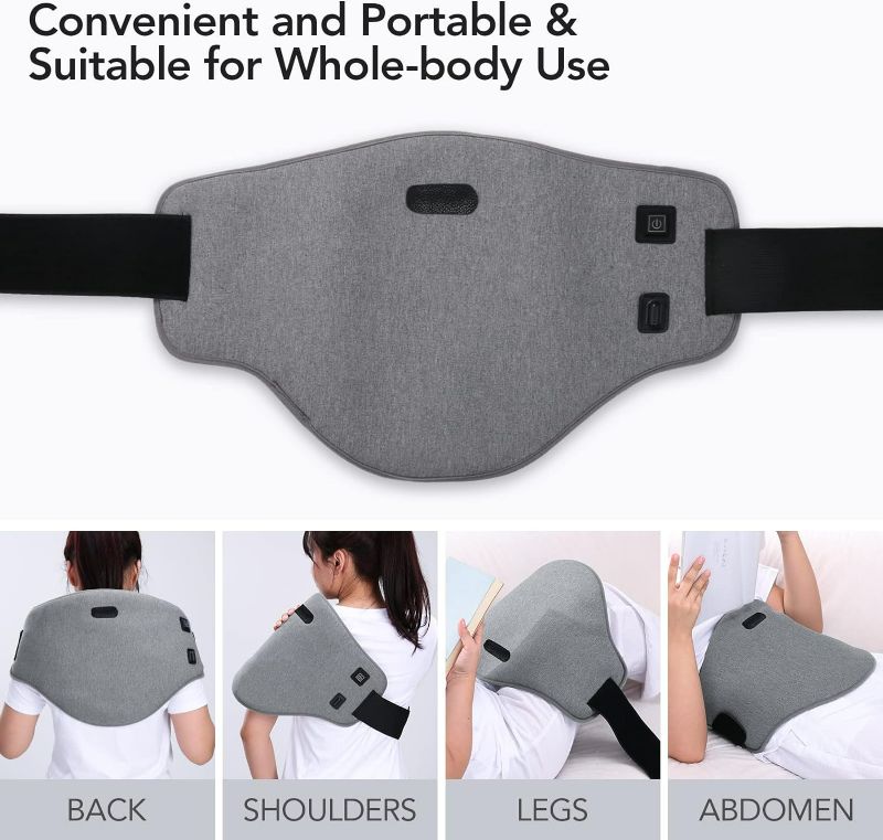 Photo 1 of Electric Heating Pad for Lower Back & Shoulder & Abdomen, Portable and Rechargeable Washable Heating Pad Wraps 3 Heat Settings & 2 Hours Auto Shut Off, for Back, Shoulder, Arm, and Leg Pain Relief

