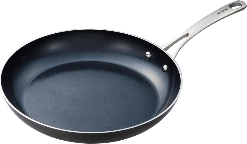 Photo 1 of KYOCERA Ceramic Frying Pan with Ceramic Non-Stick Coating, 12 inches, PFAS/PTFE Free, Stainless Steel Handle, Suitable for All Stove Types
