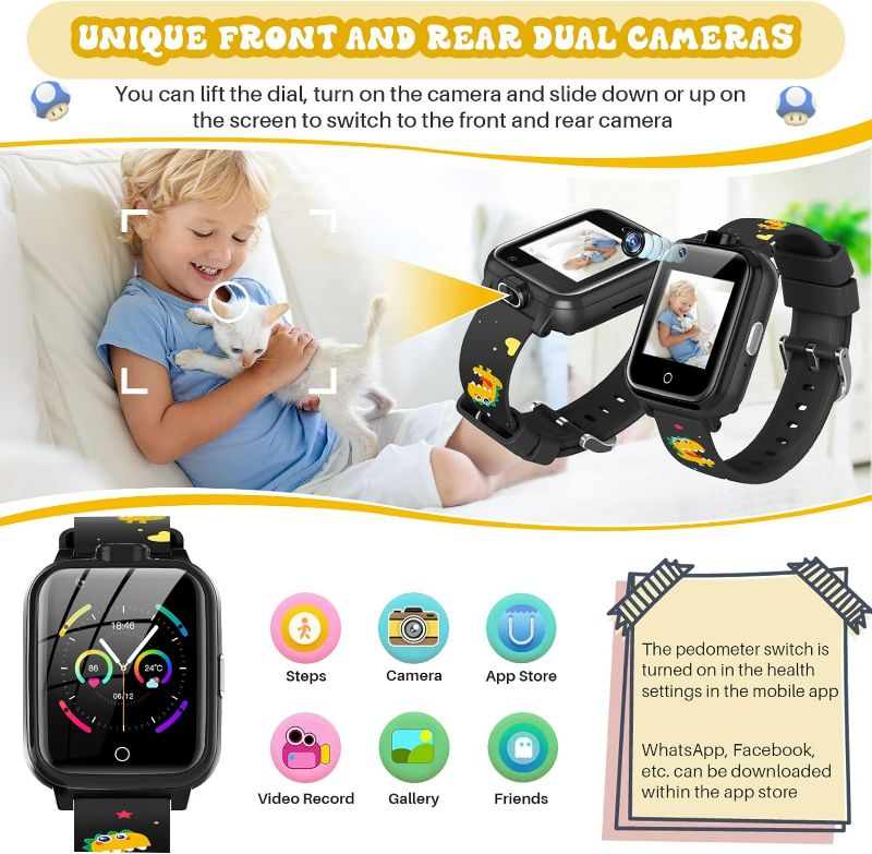 Photo 2 of LiveGo 4G Kids Smart Watch with GPS Tracker,Smart Watch with Dual Camera for Kids,2 Way Voice & Video Call SOS Alert Safe Smartwatch Phone for Children Students Ages 3-12 Birthday
