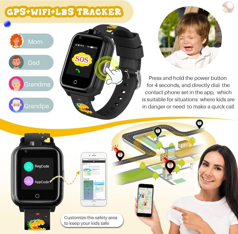 Photo 3 of LiveGo 4G Kids Smart Watch with GPS Tracker,Smart Watch with Dual Camera for Kids,2 Way Voice & Video Call SOS Alert Safe Smartwatch Phone for Children Students Ages 3-12 Birthday
