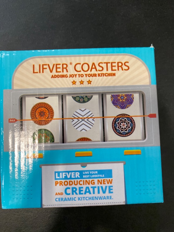 Photo 6 of LIFVER Coasters for Dining Table,Ceramic Coasters Set of 6, Absorbent Coasters for Drinks Outdoor Coasters for Patio Table Home Decor, House Warming Gifts New Home, Coffee Table Decor