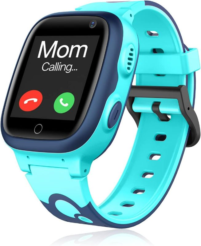 Photo 1 of Kids Smart Watch LBS Tracker - Boys Girls Smartwatch Phone for 3-12 Year Old with SOS Camera Alarm Clock Call Camera Weather Stopwatch Voice Chat 1.44'' Touch Screen Electronic Toy Birthday (Blue)

