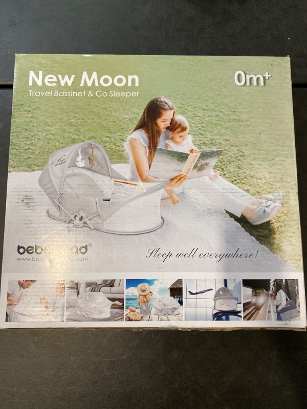 Photo 1 of Beberoad Love Baby Travel Bassinet Portable Bassinet-Folding Baby Bassinet in Bed Mini Travel Crib Infant Travel Bed with Mosquito Net and Canopy Lightweight Washable Foldable Light Grey

