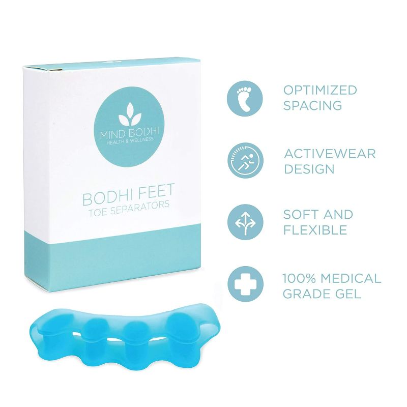 Photo 2 of Mind Bodhi Toe Separators: Correcting Bunions and Restoring Toes to Their Original Shape (For Men and Women, Toe Spacers, Bunion Corrector) - Black
