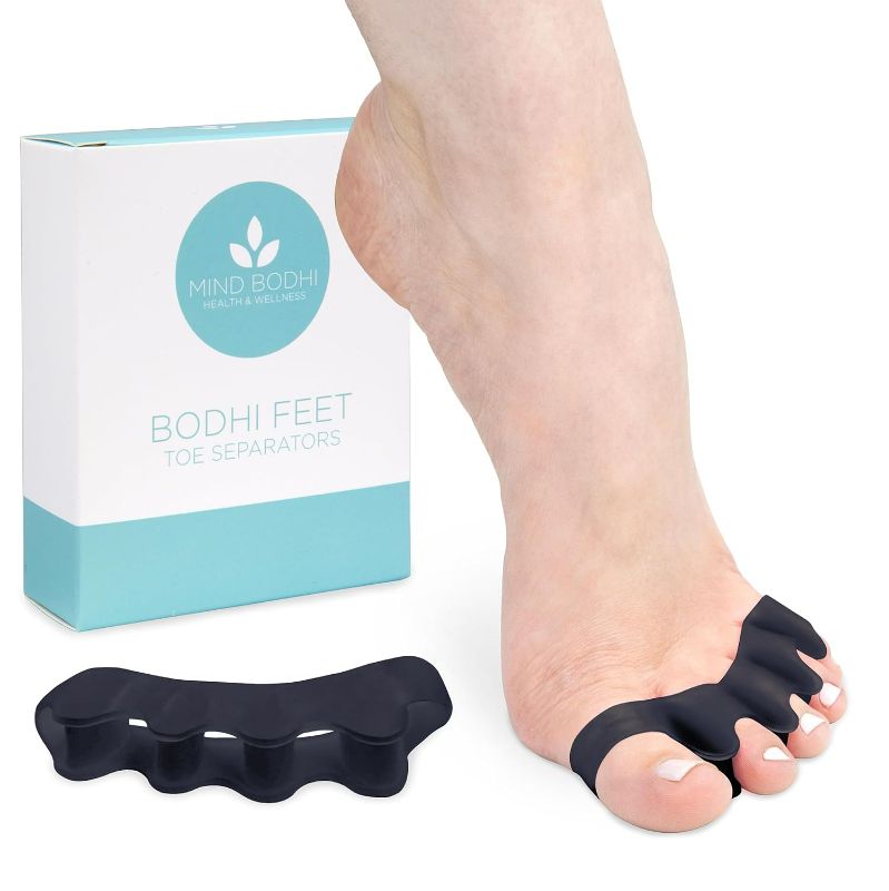 Photo 1 of Mind Bodhi Toe Separators: Correcting Bunions and Restoring Toes to Their Original Shape (For Men and Women, Toe Spacers, Bunion Corrector) - Black
