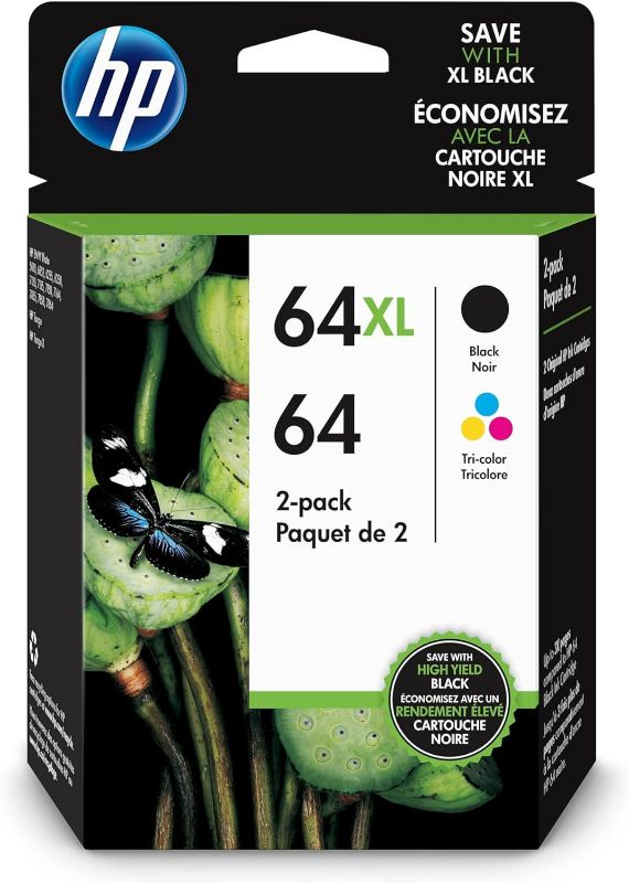 Photo 1 of HP 64 CLR/64XL BLK (3YP23AN#140) Ink Cartridge Combo 2-Pack
