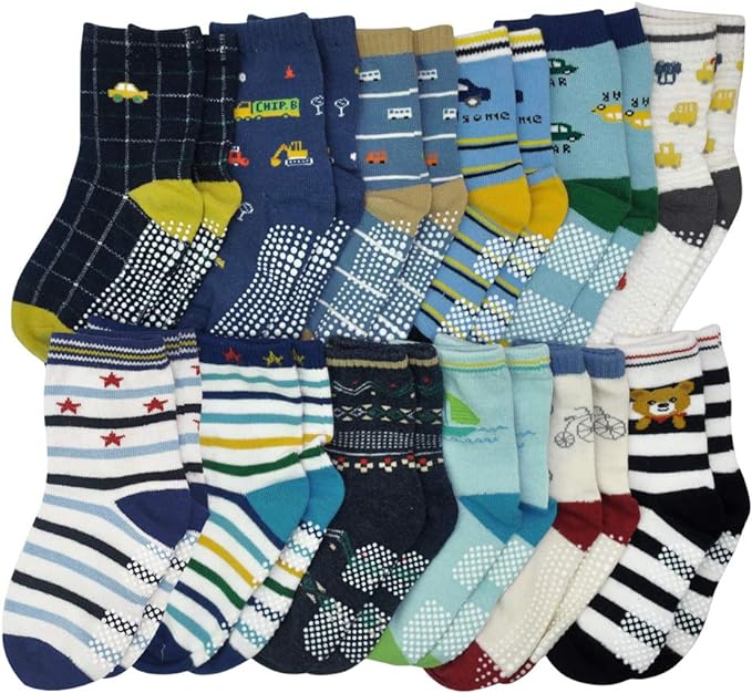 Photo 1 of 1-3T Tphon Non Slip Kids Toddler Socks with Gripper 12 Pairs Anti Skid Boys Girls Socks for Baby Socks forYear Children
