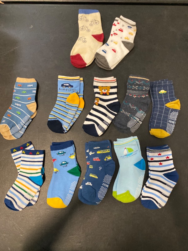 Photo 3 of 1-3T Tphon Non Slip Kids Toddler Socks with Gripper 12 Pairs Anti Skid Boys Girls Socks for Baby Socks forYear Children

