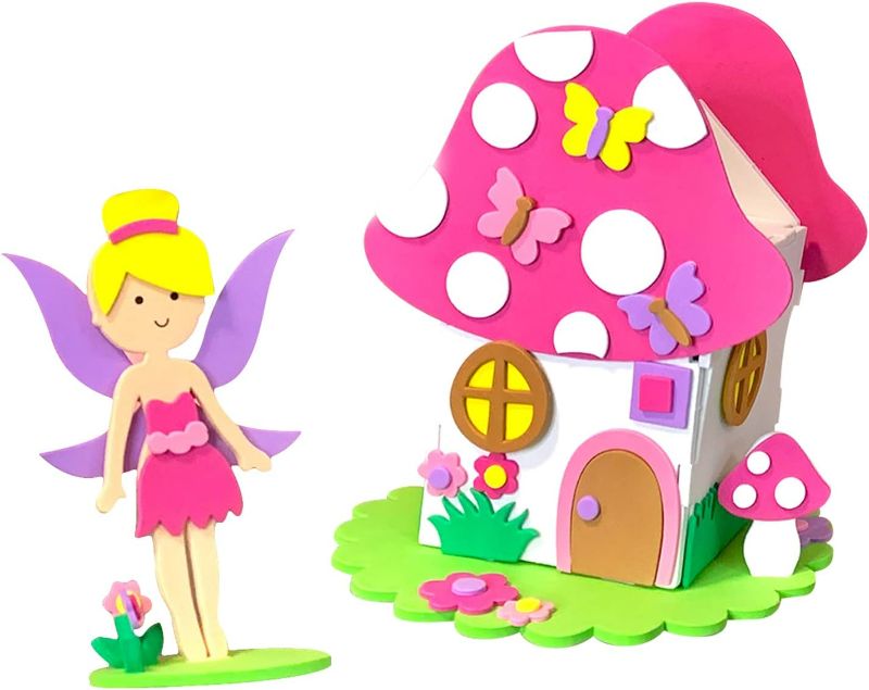 Photo 1 of 2 pack Foam KOOKIE Make Your Own Fairy House | Fun DIY Fairy House and Doll Playset, Miniature Dollhouse Kit for Kids | Indoor Activity for Children, Toy Craft Set for Little Girls 