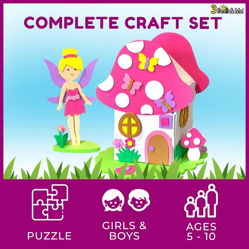Photo 3 of 2 pack Foam KOOKIE Make Your Own Fairy House | Fun DIY Fairy House and Doll Playset, Miniature Dollhouse Kit for Kids | Indoor Activity for Children, Toy Craft Set for Little Girls 