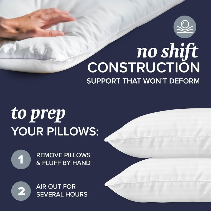 Photo 2 of Beckham Hotel Collection Bed Pillows Standard / King Size Set of 2 - Down Alternative Bedding Gel Cooling Pillow for Back, Stomach or Side Sleepers
