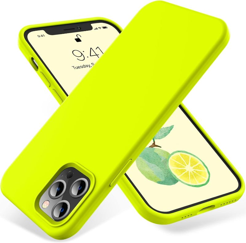 Photo 1 of OTOFLY for iPhone 12 Pro Max Case, Military-Grade Protection, Shockproof Silicone, Anti-Fingerprint & Anti-Slip, Phone Case for iPhone 12 Pro Max, Fluorescent Yellow
