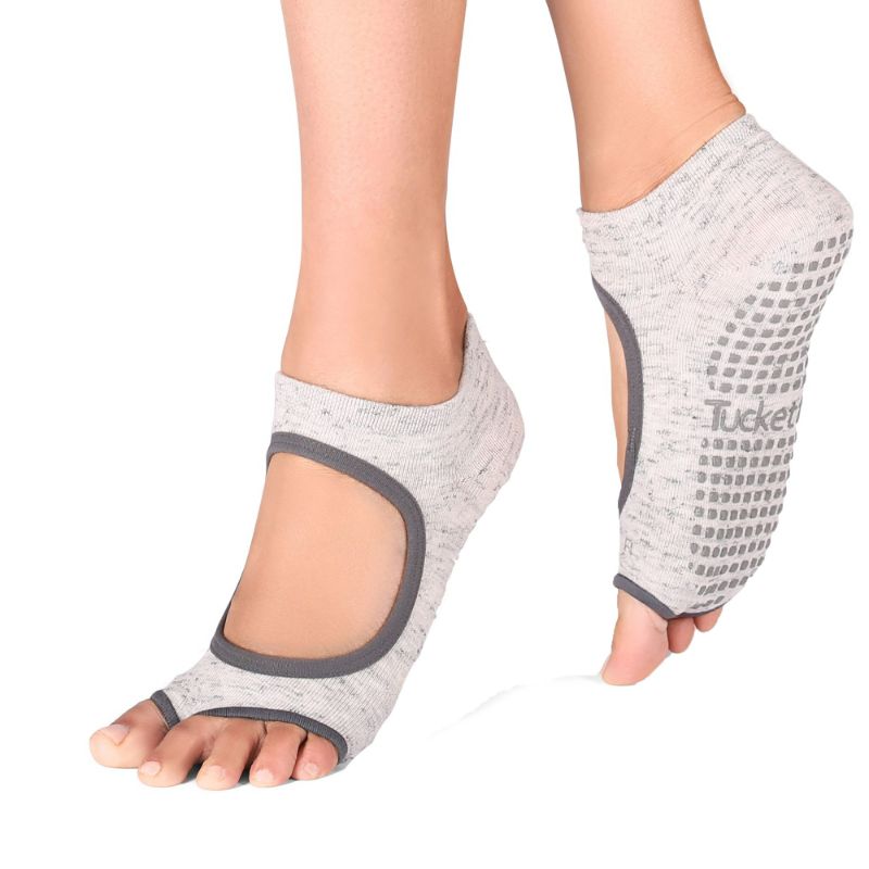 Photo 1 of Tucketts Allegro Yoga Pilates Toeless Socks with Grips Non Slip Toe Socks
